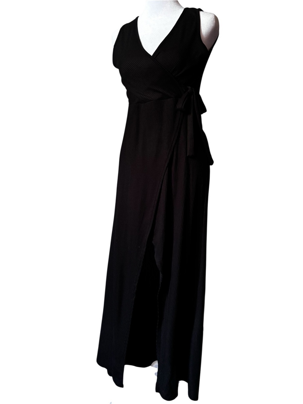 See You Monday Black Sleeveless Wrap Jumpsuit